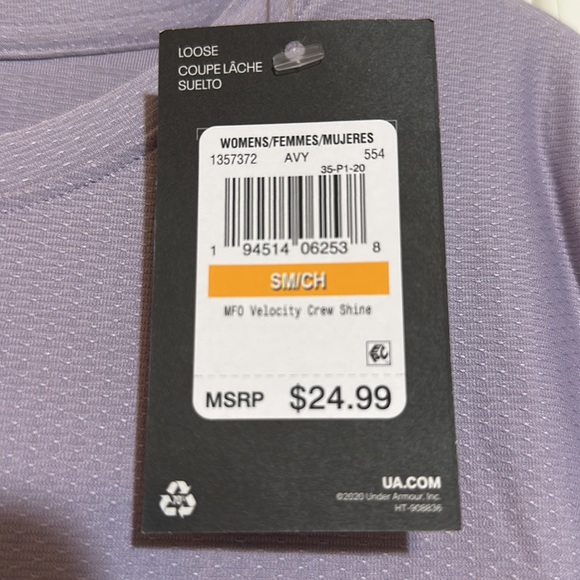 Brand new with tags Lavender Women’s Under Armour shirt! - Picture 3 of 4